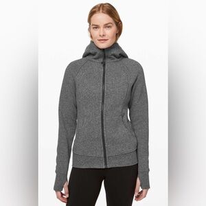 Lululemon Scuba Hoodie *Light Cotton Fleece Heathered Speckled Black size 10